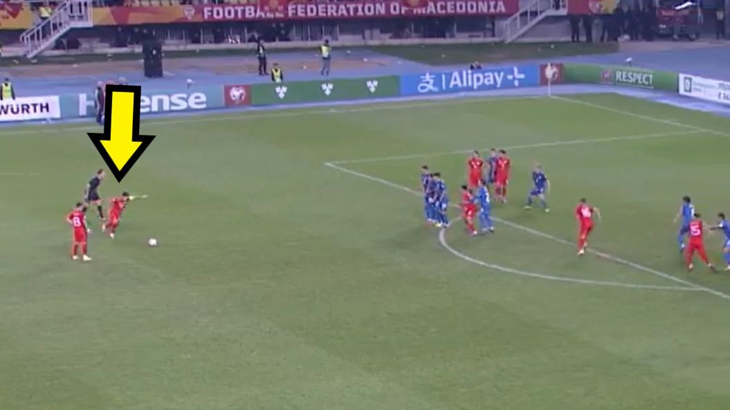 Twitter / Polsat Sport / Efektowny gol dla Macedonii Północnej