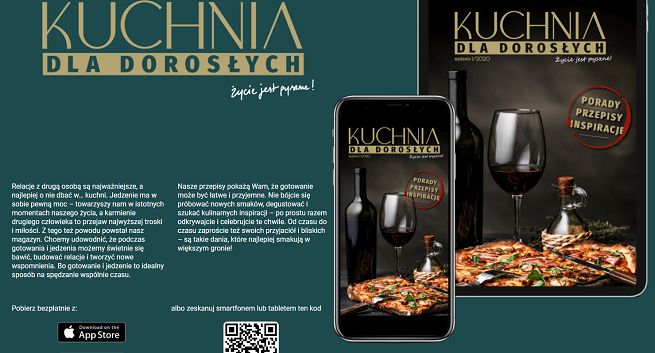 Nowy magazyn kulinarny "Kuchnia dla dorosłych" dostępny przez aplikację