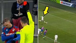 Dramatyczna końcówka pierwszej połowy. Ręka, czerwona kartka i taki rzut karny