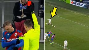 Dramatyczna końcówka pierwszej połowy. Ręka, czerwona kartka i taki rzut karny