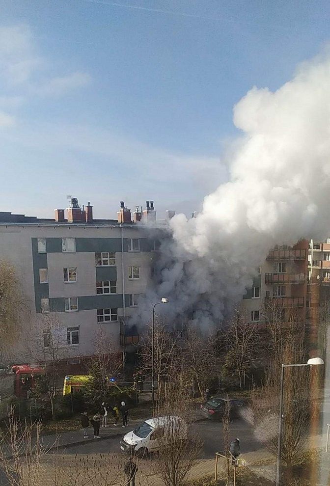 Pożar garażu w bloku przy ul. Relaksowej
