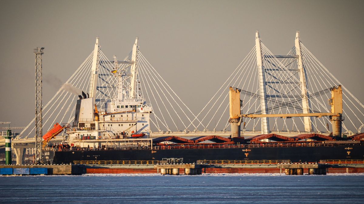 Bulk carrier Lago Di Ledro passes through the sea channel of
ST  PETERSBURG, RUSSIA - 2025/03/22: Bulk carrier Lago Di Ledro passes through the sea channel of the fairway of the Gulf of Finland to St. Petersburg against the backdrop of the cable-stayed bridge of the Western High-Speed Diameter. (Photo by Artem Priakhin/SOPA Images/LightRocket via Getty Images)
SOPA Images
bulk, fairway, st. petersburg, lago di ledro, bridge