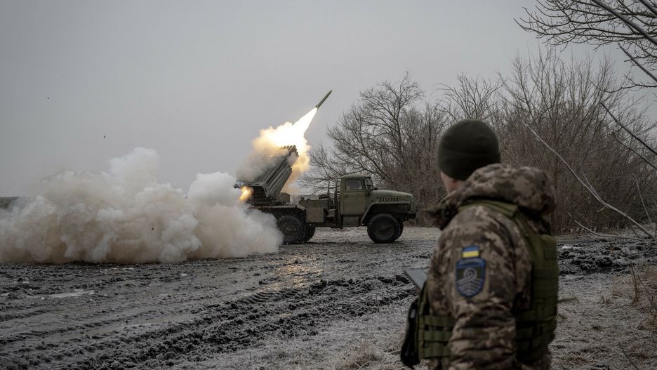 Ukraińska wyrzutnia Grad pod Awdijiwką