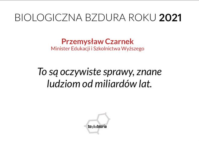 Przemysław Czarnek nominowany w niechlubnym plebiscycie 