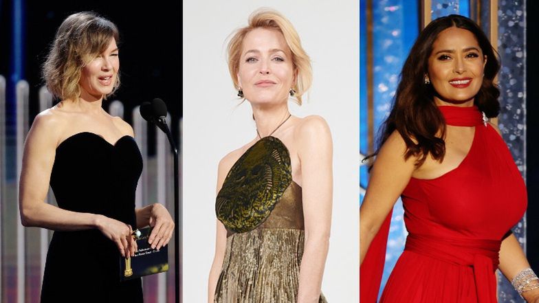 Złote Globy 2021: elegancka Renee Zellweger, dostojna Gillian Anderson, "ognista" Salma Hayek... (ZDJĘCIA)