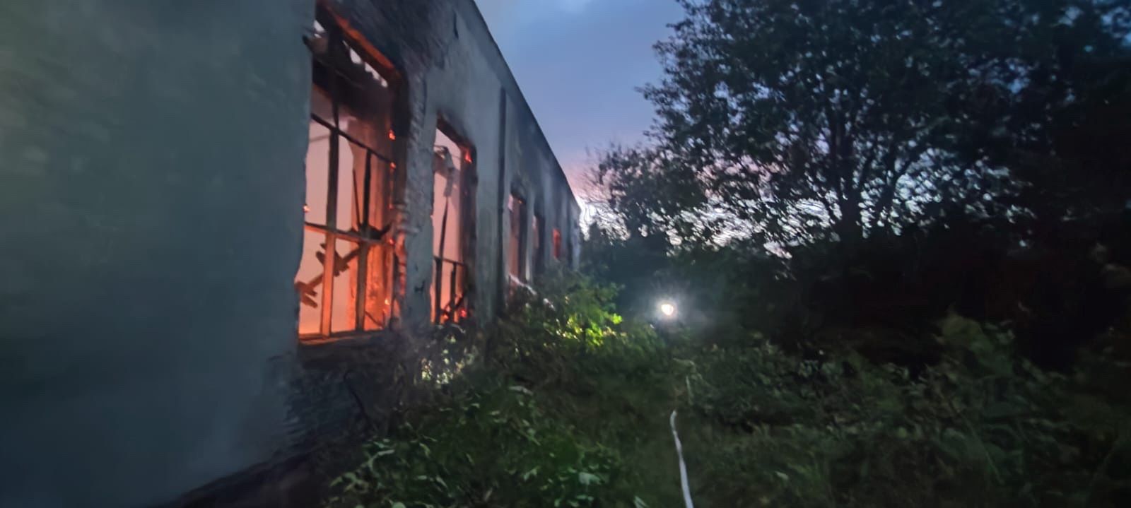 Pożar pustostanu przy ulicy Zielonej