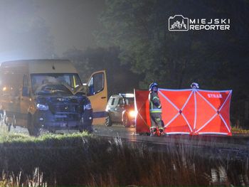 Chrzczany: Śmiertelne potrącenie pieszego przez busa na DK92
