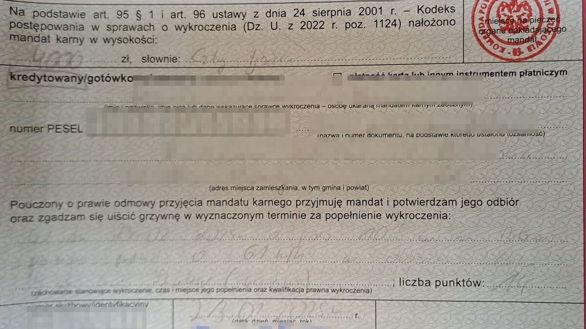 Rekordowy mandat za przekroczenie prędkości