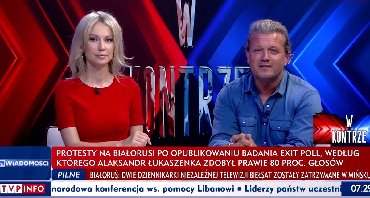 Jarosław Jakimowicz i Magdalena Ogórek razem prowadzą jeden z serwisów TVP Info.