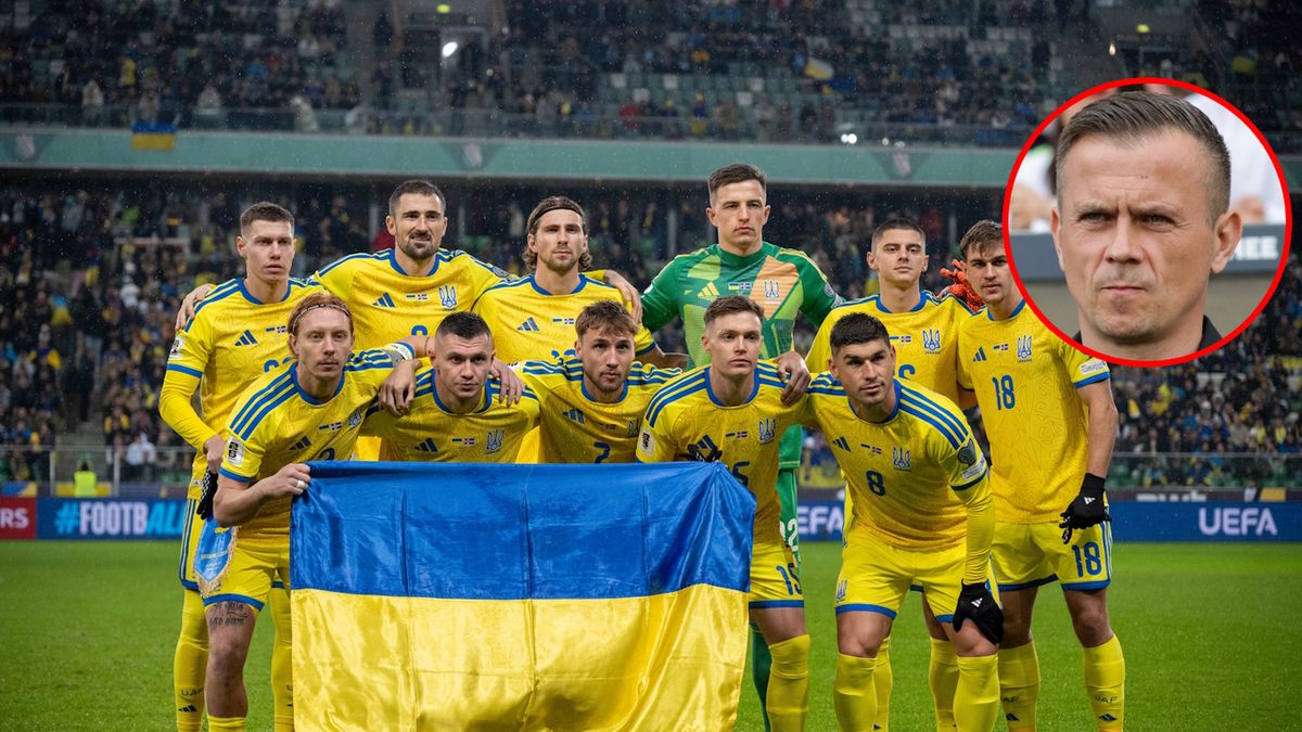 Getty Images / Na zdjęciu: piłkarze reprezentacji Ukrainy oraz Maciej Kędziorek (w kółku)