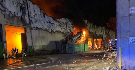 Spłonęła sortownia odpadów w Elblągu. Jedyna w mieście