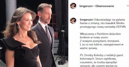 Kinga Rusin i Piotr Kraśko nagrywają spot promocyjny "Dzień Dobry TVN"