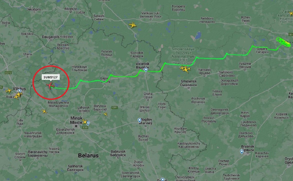 Serwis FlightRadar24 zarejestrował tajemniczy lot z Rosji