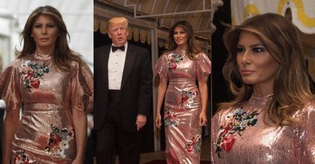 Błyszcząca Melania Trump towarzyszy mężowi na balu sylwestrowym (ZDJĘCIA)