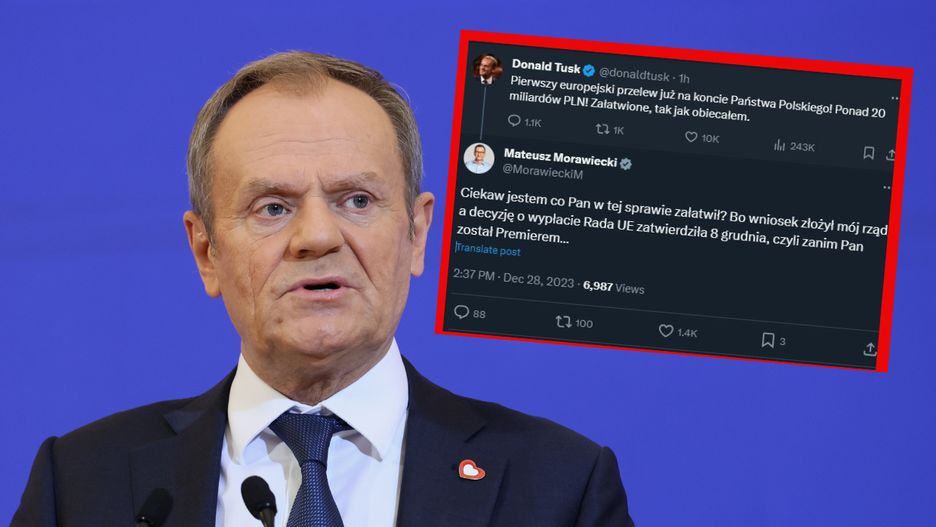 Morawiecki natychmiast zareagował na wpis Tuska