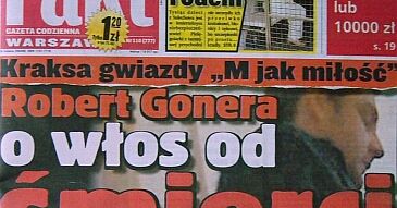 Groźny wypadek Gonery