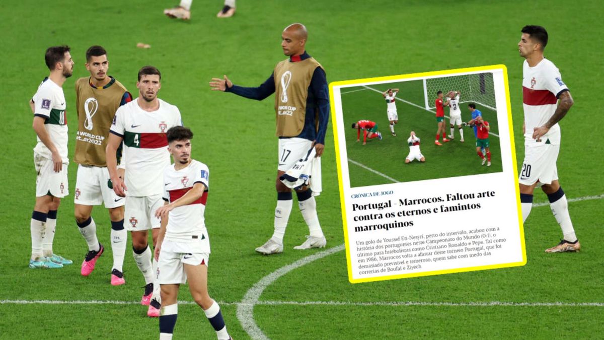 Zdjęcie okładkowe artykułu: Getty Images / Maja Hitij - FIFA oraz artykuł "Expresso" / Na zdjęciu: Piłkarze Portugalii po porażce z Marokiem oraz  artykuł 