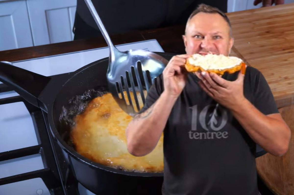 Węgrzy się zajadają. Strzelczyk pokazał, jak zrobić langosze tak dobre, jak z budki nad Balatonem