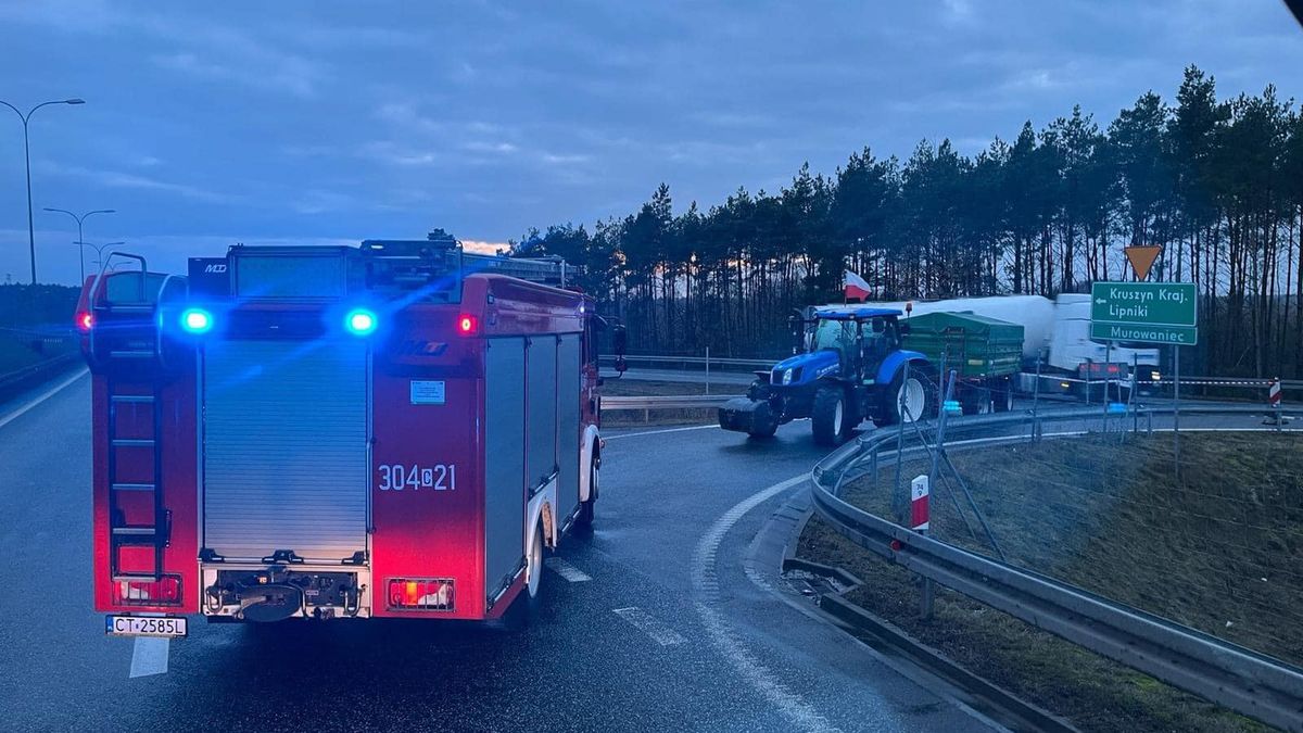 Strażacy nie mogli dojechać do wypadku przez protest rolników