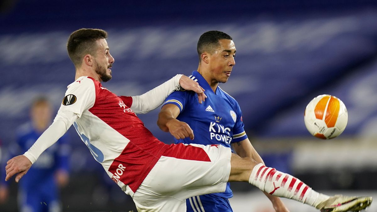 PAP/EPA / TIM KEETON / Na zdjęciu: mecz Leicester City - Slavia