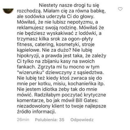 Ewa Chodakowska usuwa komentarze