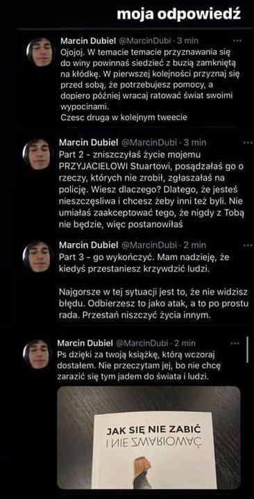 Marcin Dubiel o Sukanek w związku ze stanem zdrowia Stuu