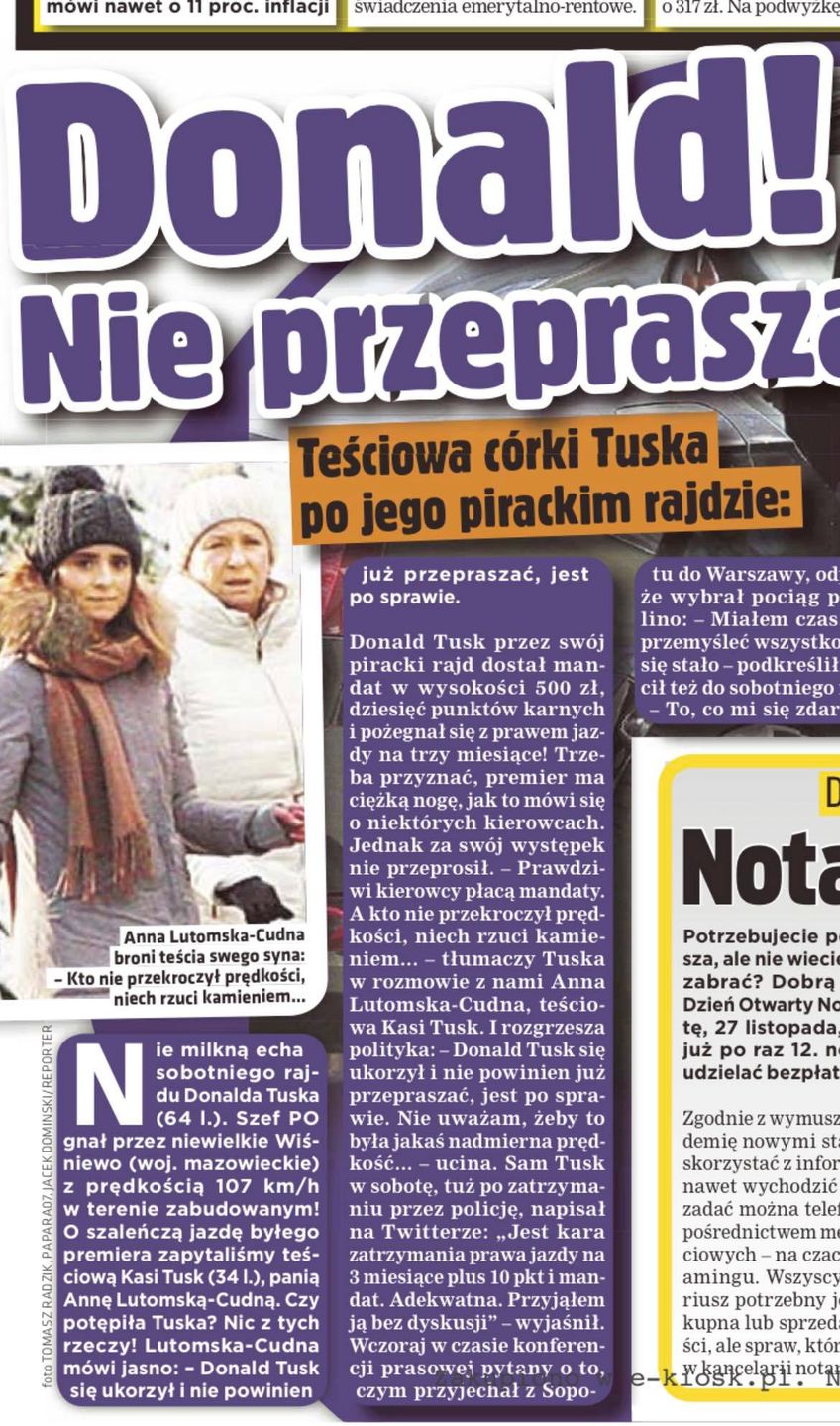 Teściowa Kasi Tusk w Super Expressie