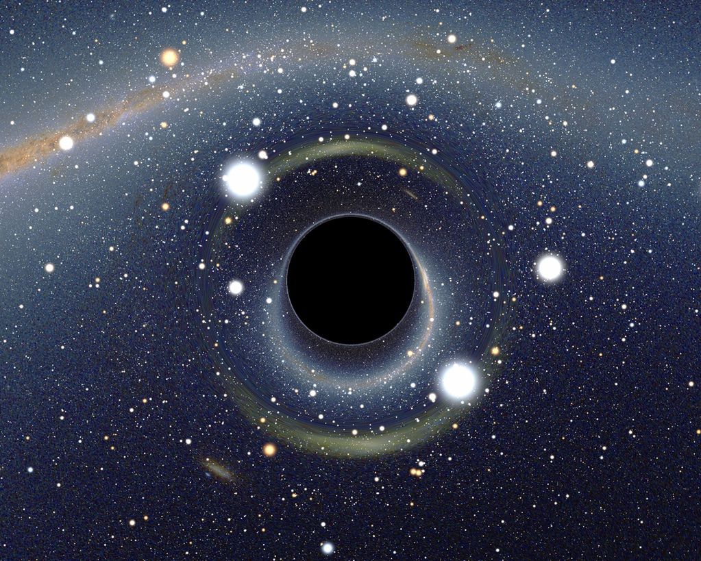 Czarna dziura z serca naszej galaktyki. Silnie zakrzywia czasoprzestrzeń