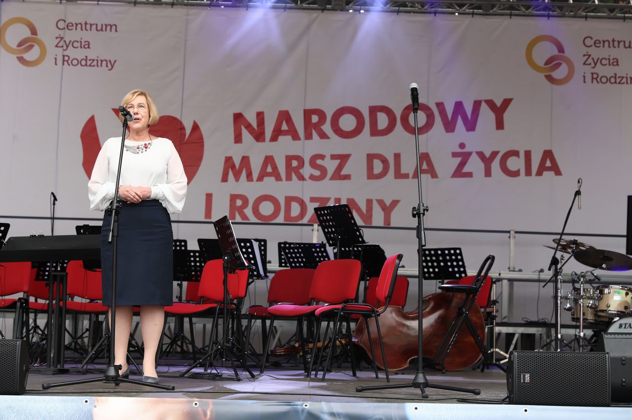 Barbara Nowak na Marszu dla Życia i Rodziny w Warszawie