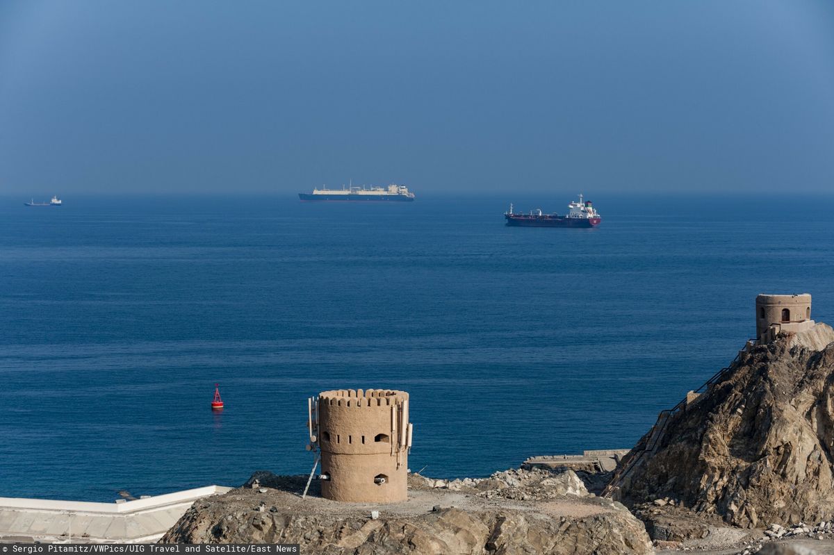 Statki handlowe zakotwiczone u wybrzeży portu dystryktu Mutthra