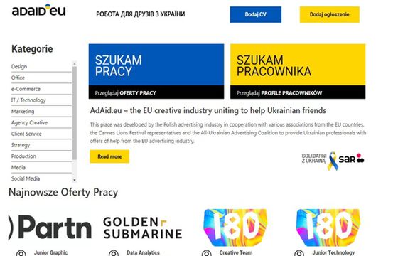 AdAid.eu - nowa platforma pracy w przemyśle kreatywnym dla Ukraińców