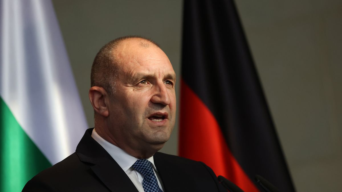 Rumen Radev, Bulgaria's prime minister, during a news conference in Berlin, Germany, on Monday, May 18, 2026. Merz said that the situation facing the European Union is more challenging than anything he has ever seen as he called for dramatic reforms to strengthen its economy rather than more common borrowing. Photographer: Krisztian Bocsi/Bloomberg via Getty Images