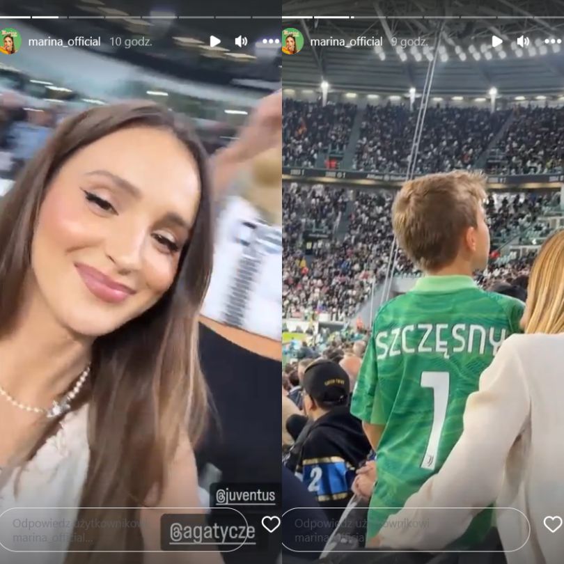 Marina Łuczenko i Agata Sieramska kibicują partnerom na meczu Juventusu