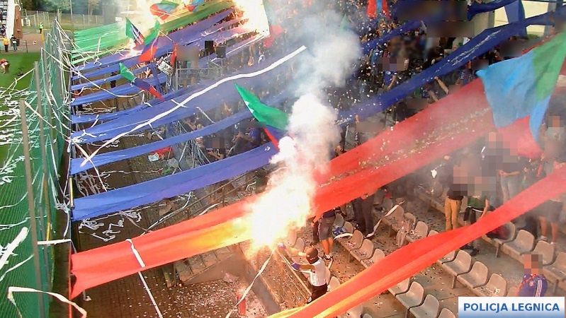 Legnica. Pirotechnika na stadionie. Zarzuty dla pracownika