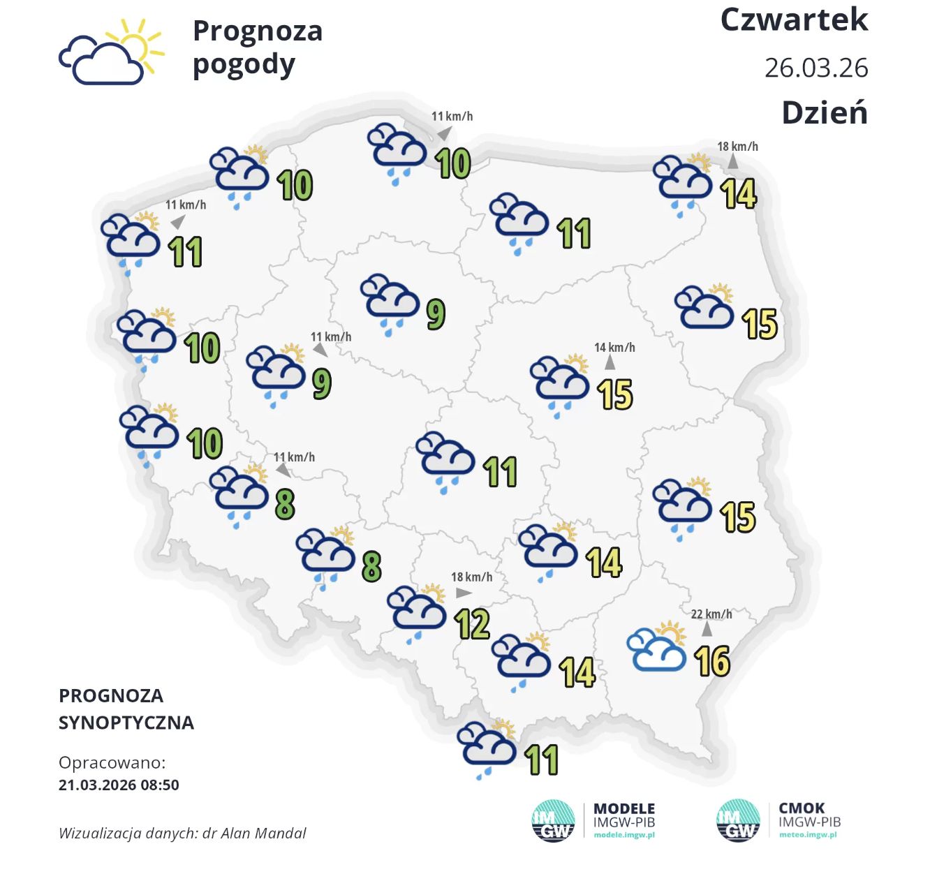 Prognoza pogody na 26 marca