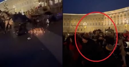 Chwile grozy w Petersburgu. Wbiegł w tłum Rosjan