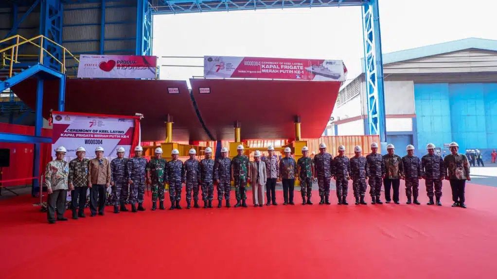 Ceremonia położenia stępki pod pierwszą fregatę typu Merah Putih