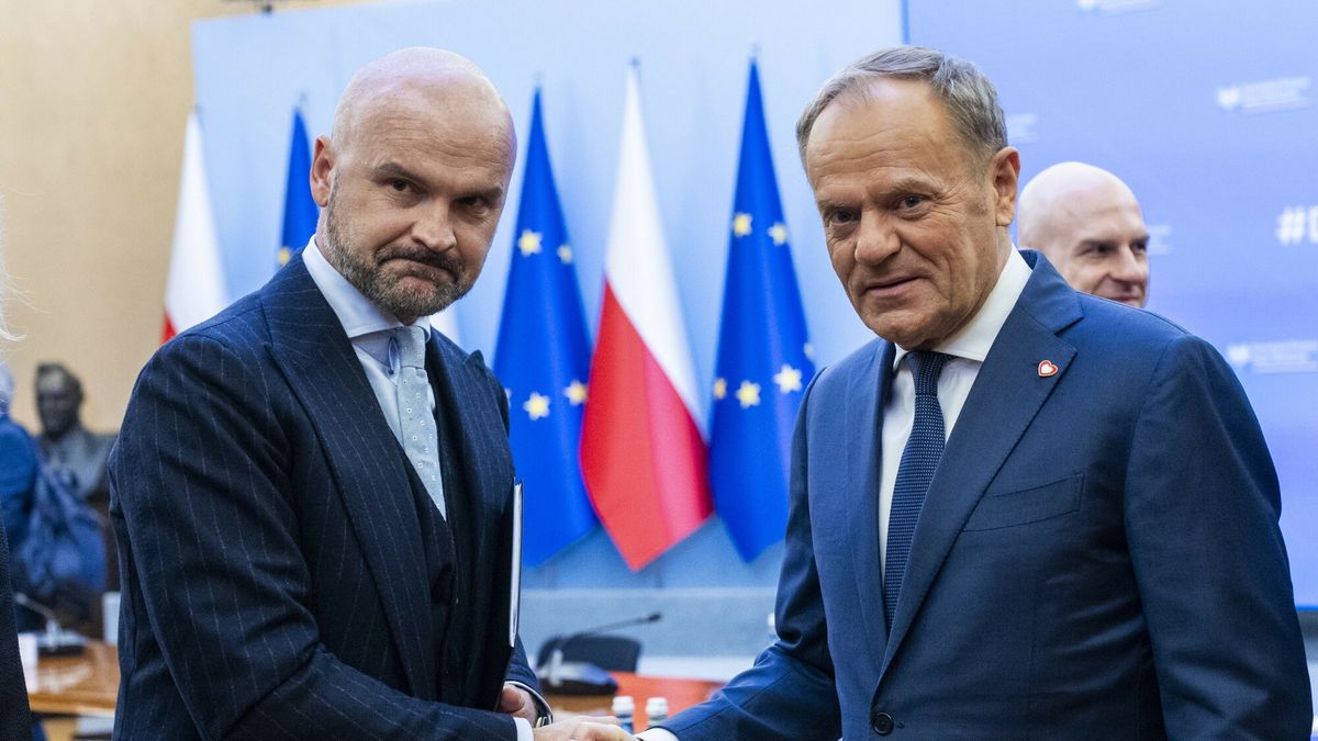 Rafał Brzoska (z lewej) z premierem Donaldem Tuskiem