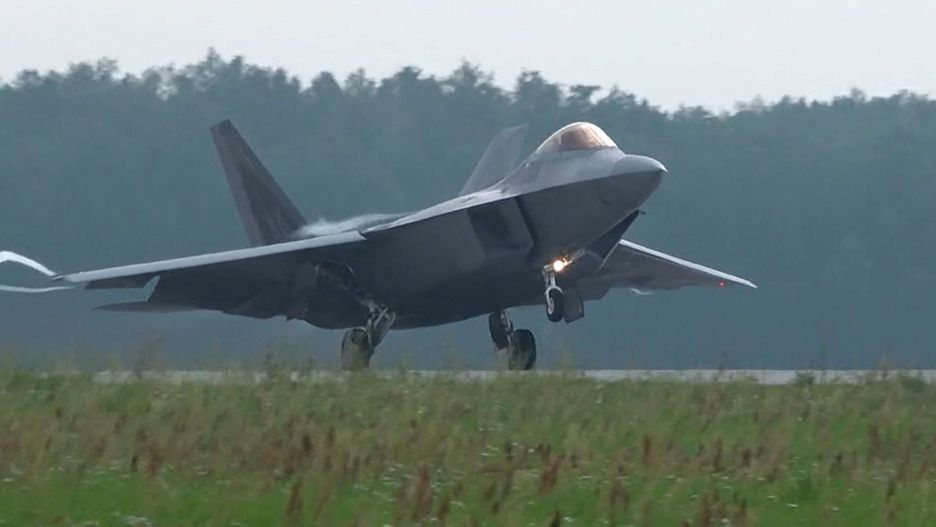 F-22 Raptor w bazie w Łasku