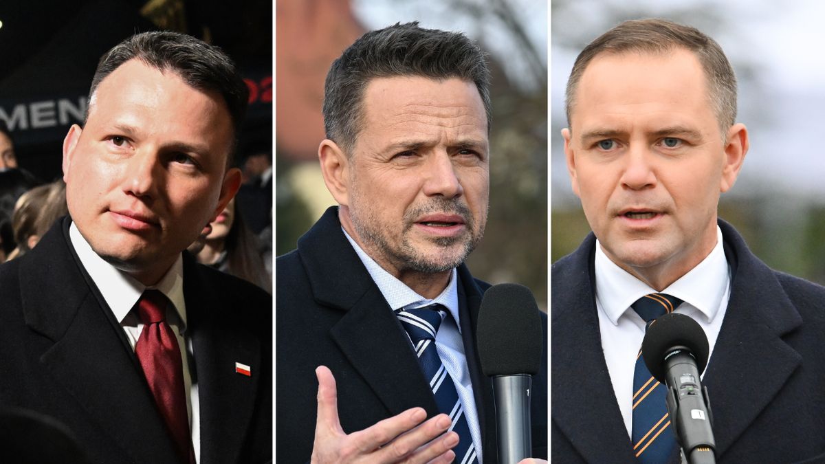 Sławomir Mentzen, Rafał Trzaskowski i Karol Nawrocki