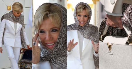 Bosa Brigitte Macron zwiedza meczet w Abu Zabi (ZDJĘCIA)
