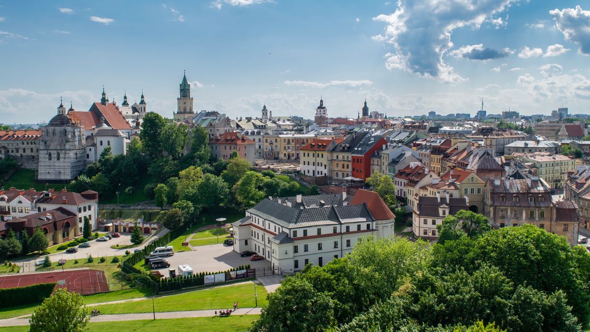 lublin, panorama, old town, poland, city, architecture, town, europe, old, church, view, travel, building, sky, cathedral, cityscape, tower, landscape, summer, tourism, landmark