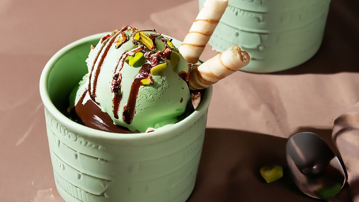 Lody pistacjowe polane czekoladą 