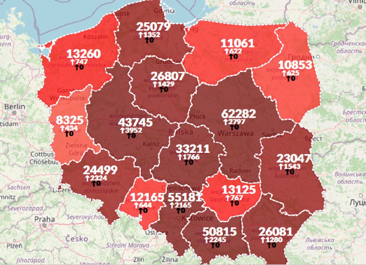 Koronawirus w Polsce. Rekord zakażeń i zgonów. Sprawdź najnowsze dane [Aktualna mapa]