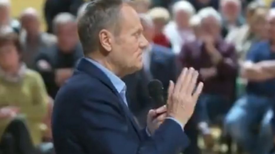 Donald Tusk na spotkaniu z wyborcami