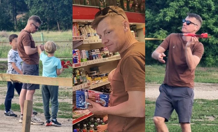 Marcin Mroczek puszcza z synami samoloty