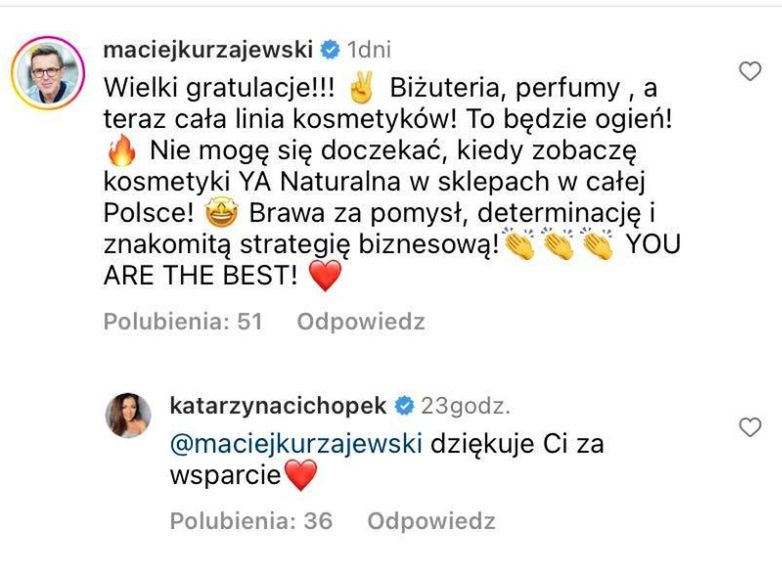 Katarzyna Cichopek rozpływa się nad Maciejem Kurzajewskim. Uczciła wspólny sukces