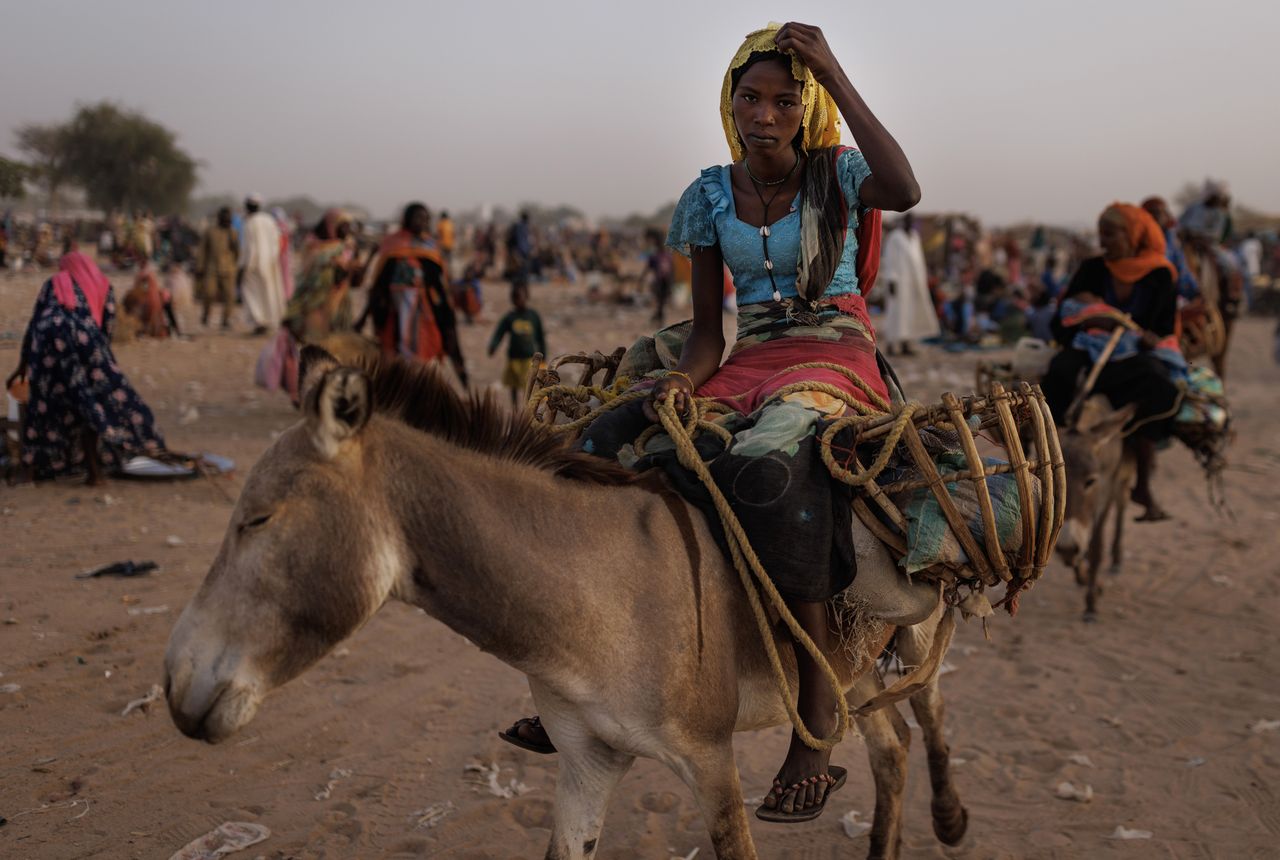 A refugee from Sudan, who has just arrived in the city of Adre in Chad, on her way to the southern coast of the Mediterranean Sea.