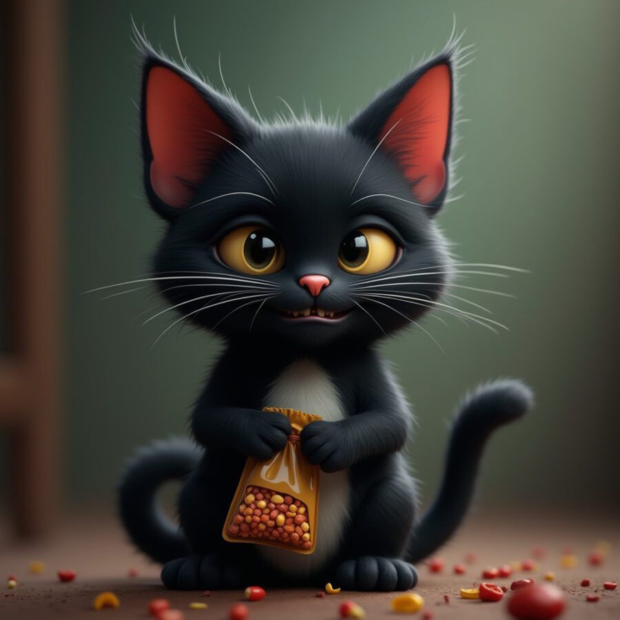 Czarne koty kojarzone były z magią i czarami. Image: AI