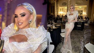Izabela Macudzińska w obcisłej kreacji pokrytej kamieniami bryluje na gali dla milionerów